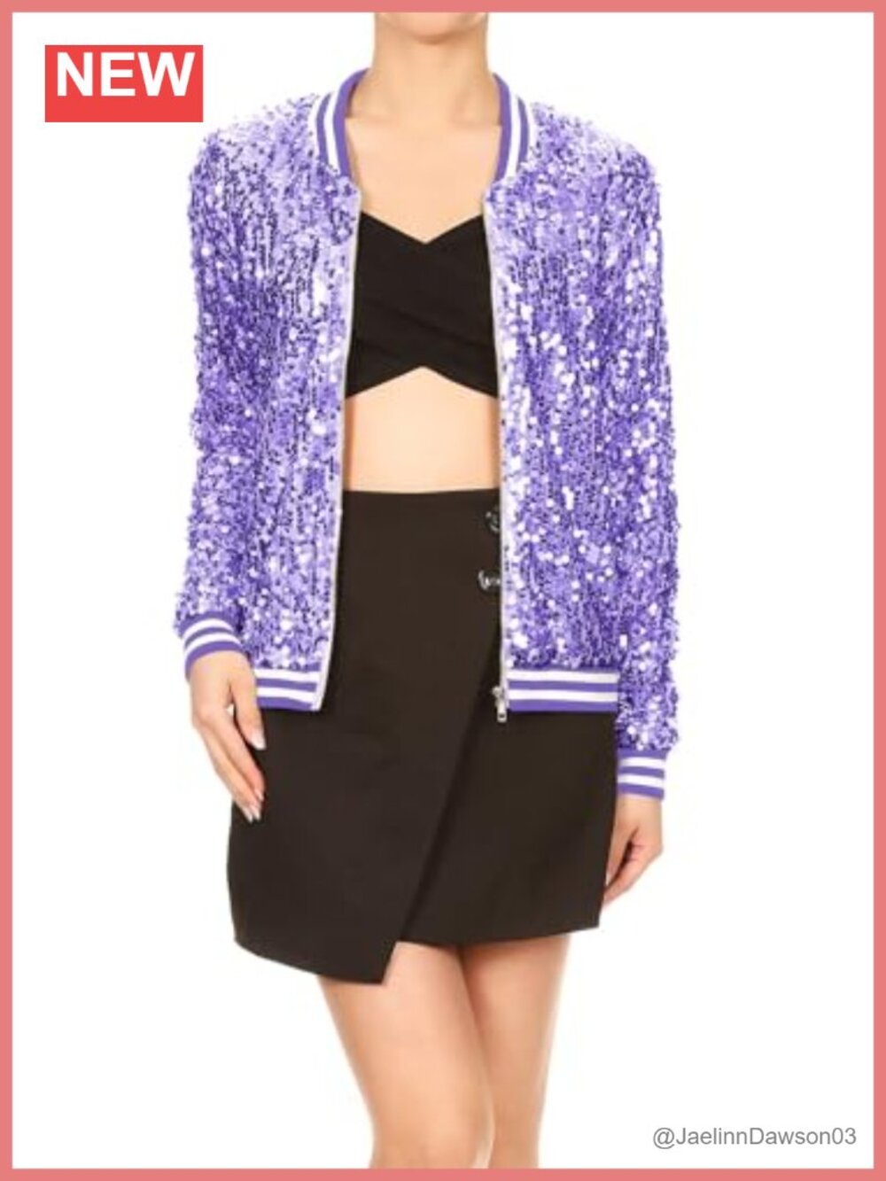 Sequin Bomber Jacket Zip Up Long Sleeve Casual Party Concert Coat
